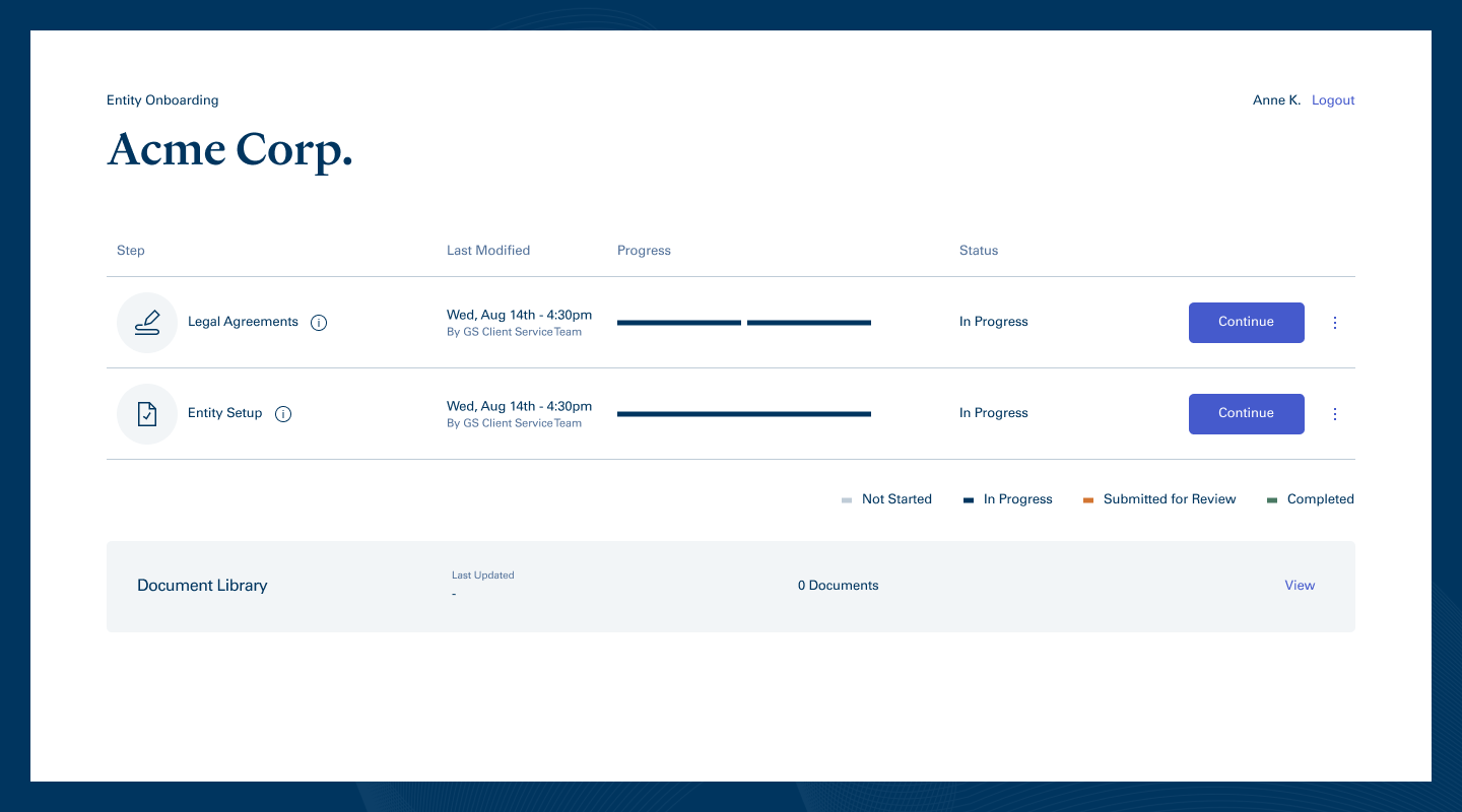 Goldman Sachs TxB Dashboard